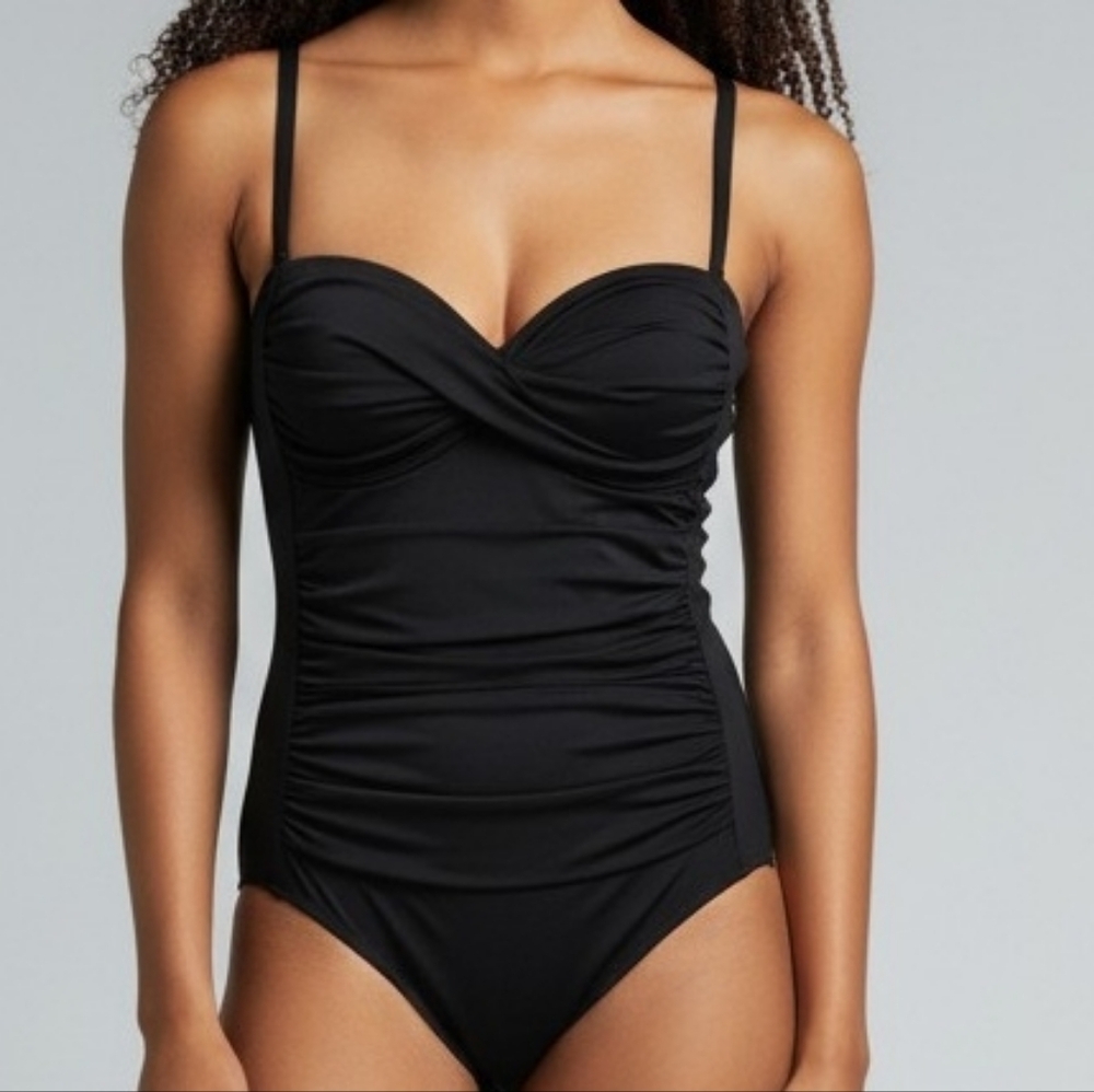 Seafolly Black Ruched One-Piece Swimsuit